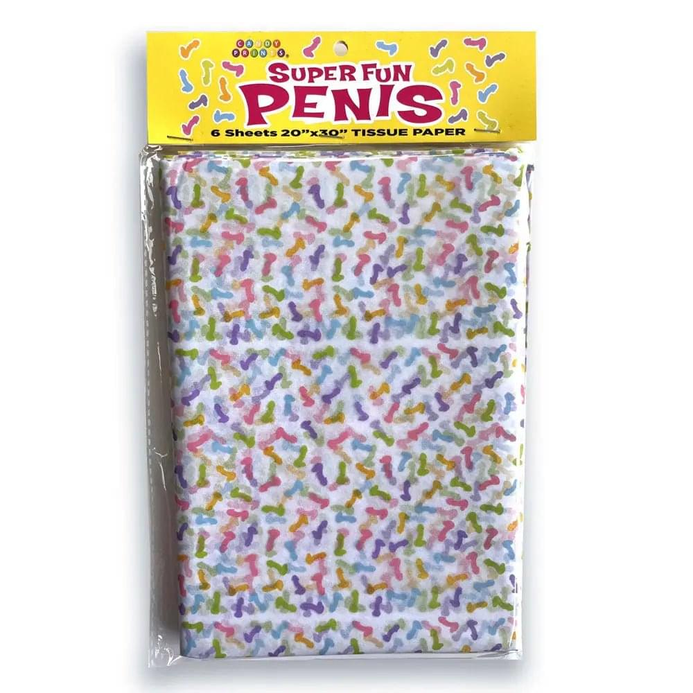 Super Fun Penis Tissue Paper Sheets - Novelty Decoration Sheets - 6 Pack Little Genie Discreet Intimate Essentials.
