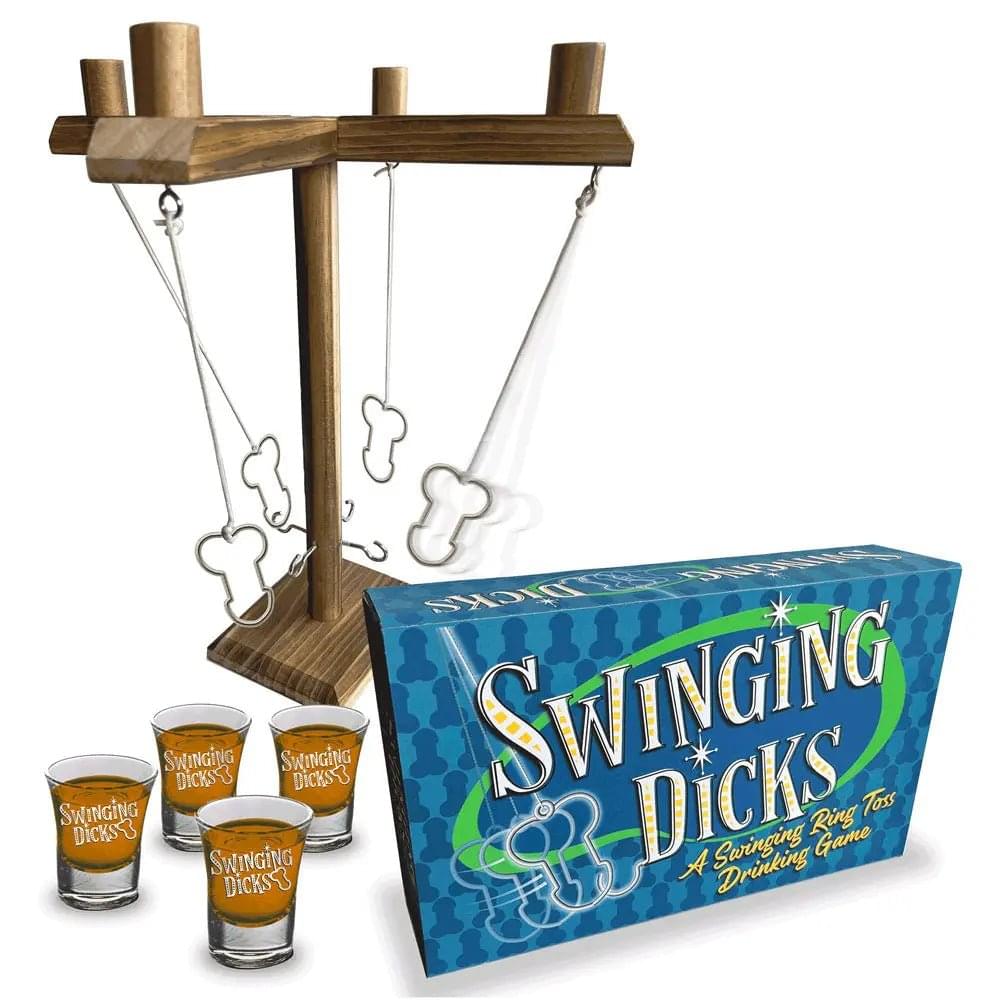 Swinging Dicks - Swinging Ring Toss Drinking Game Little Genie Discreet Intimate Essentials.