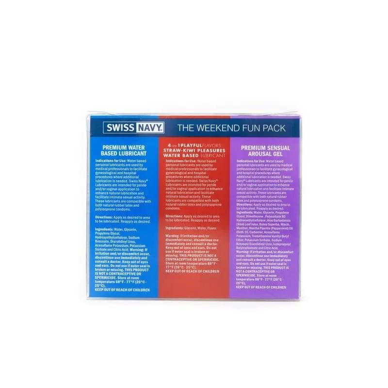 Swiss Navy Weekend Fun Pack Swiss Navy Discreet Intimate Essentials.