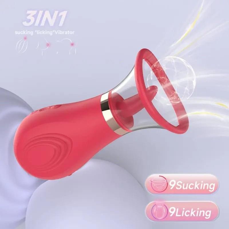 Sybil 3-in-1 Sucking Licking Tickling Stimulator S-Hande Discreet Intimate Essentials.