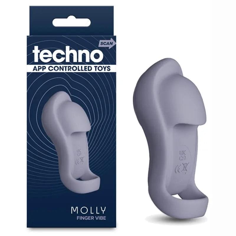 Techno - Molly - Grey USB Rechargeable Finger Stimulator with App Control NS Novelties Discreet Intimate Essentials.