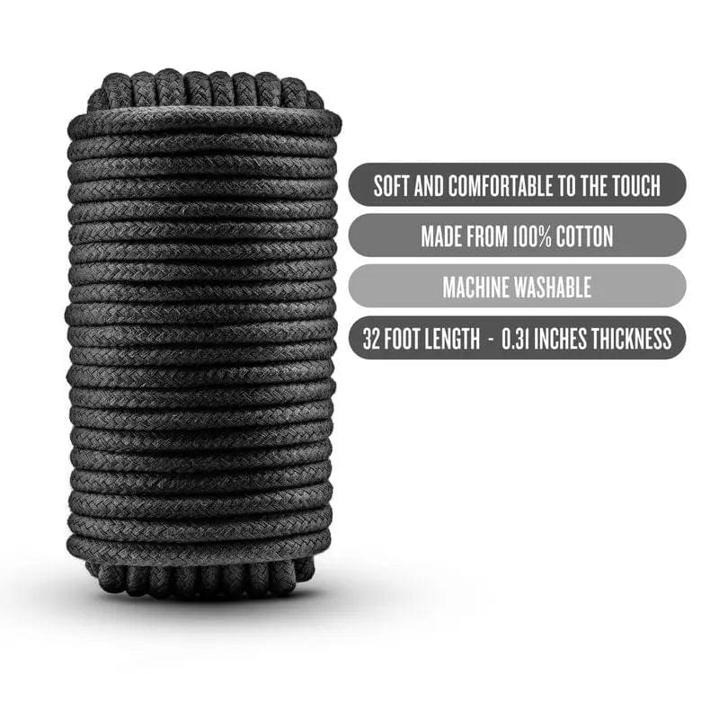 Temptasia Bondage Rope 10m Black Temptasia Discreet Intimate Essentials.