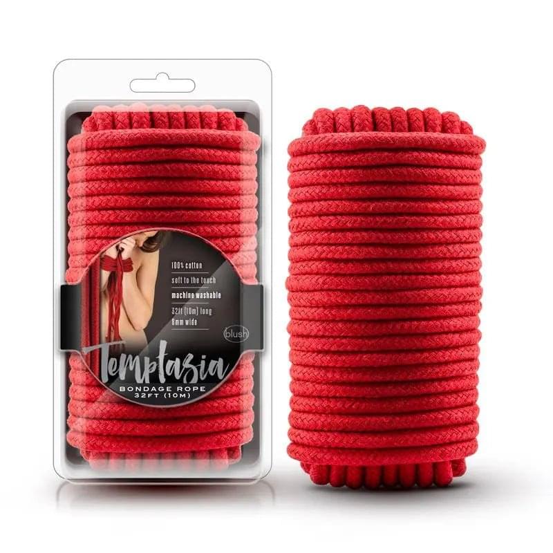 Temptasia Bondage Rope 10m Red Temptasia Discreet Intimate Essentials.