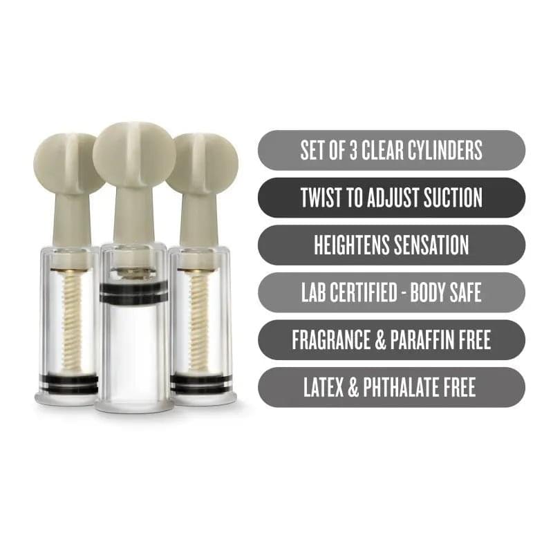 Temptasia Clit & Nipple Twist Suckers -  Suckers - Set of 3 Blush Novelties Discreet Intimate Essentials.