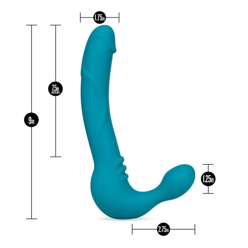 Temptasia Luna Strapless Silicone Dildo Teal Temptasia Discreet Intimate Essentials.