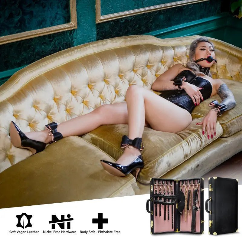 Shop affordable quality Temptasia Safe Word Bondage Kit with Suitcase - 9 Piece Bondage Set - Discreet Intimate Essentials - BONDAGE-TOYS - Blush Novelties