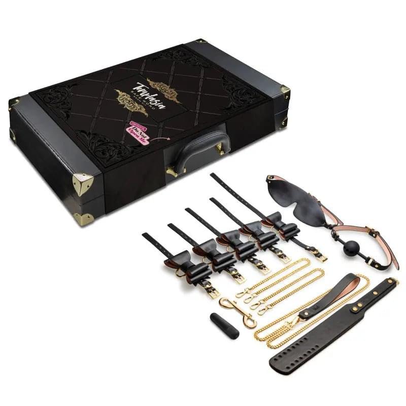 Temptasia Safe Word Bondage Kit with Suitcase - 9 Piece Bondage Set Blush Novelties Discreet Intimate Essentials.
