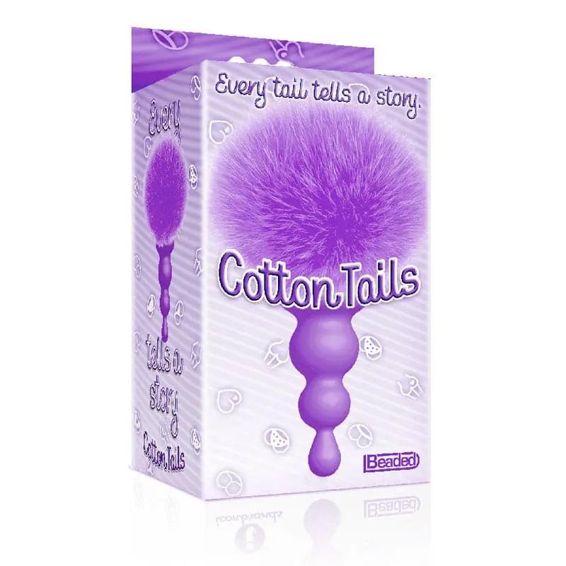 The 9's Cottontails, Beaded,  -  Butt Plug with Bunny Tail Icon Brands Discreet Intimate Essentials.