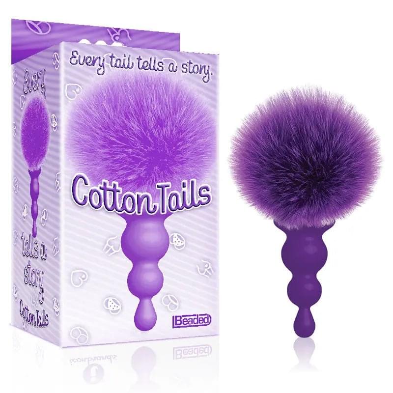 The 9's Cottontails, Beaded,  -  Butt Plug with Bunny Tail Icon Brands Discreet Intimate Essentials.
