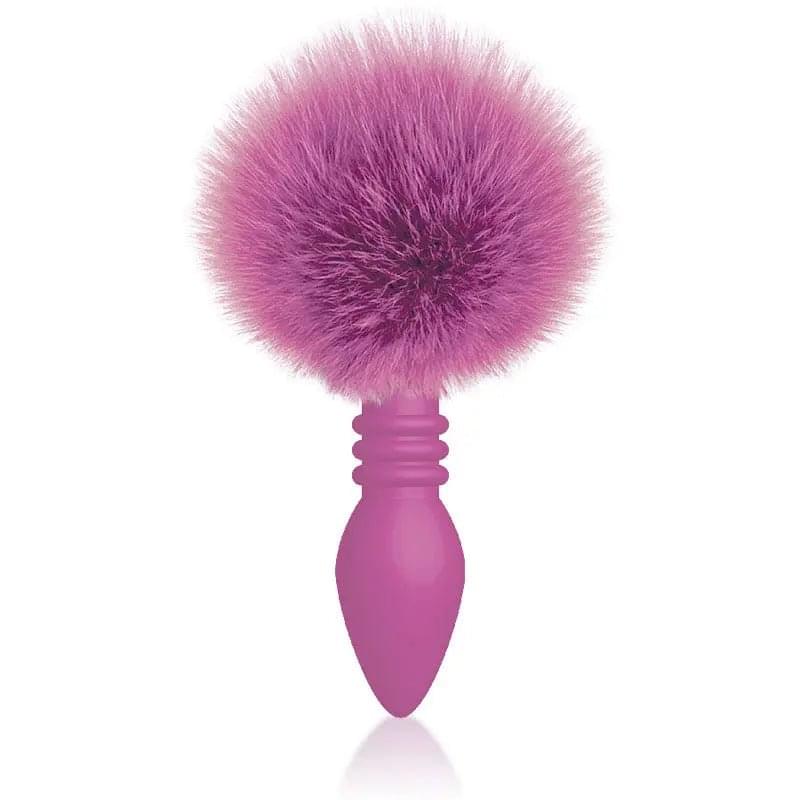 The 9's Cottontails, Ribbed  -  Butt Plug with Bunny Tail Icon Brands Discreet Intimate Essentials.