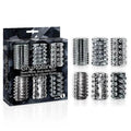 The 9's Crystalline TPR Cock Sleeves -  Penis Sleeves - Set of 6 Icon Brands Discreet Intimate Essentials.