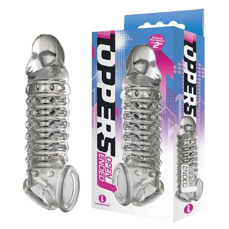 The 9's Toppers Open Ended -  Penis Extension Sleeve Icon Brands Discreet Intimate Essentials.