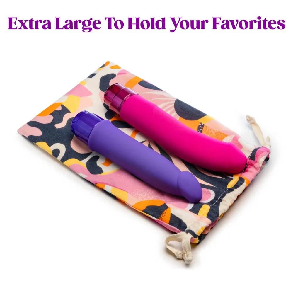 The Collection Burst - Cotton Toy Storage Bag Blush Novelties Discreet Intimate Essentials.