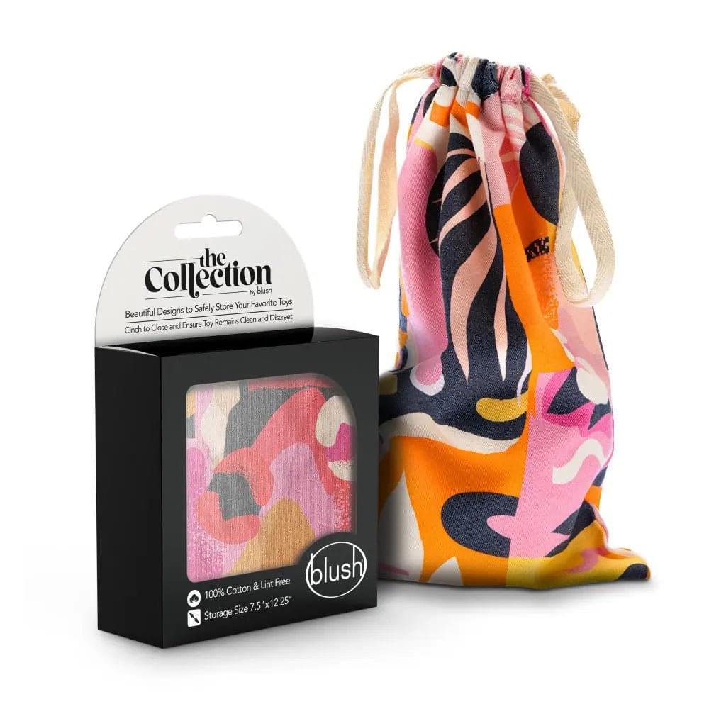 The Collection Burst - Cotton Toy Storage Bag Blush Novelties Discreet Intimate Essentials.