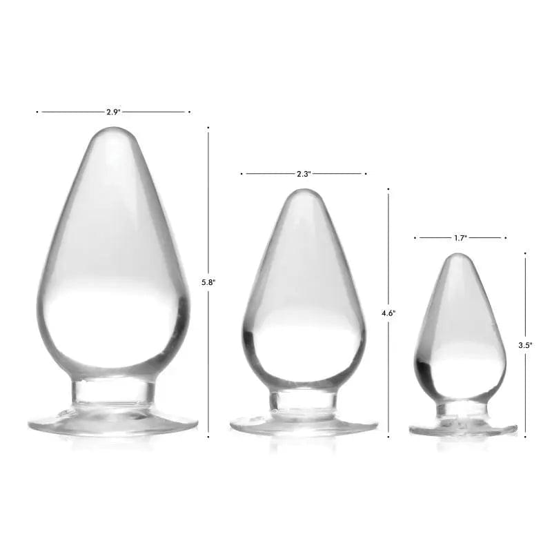 Triple Cones 3 Pc Anal Plug Set Clear Master Series Discreet Intimate Essentials.