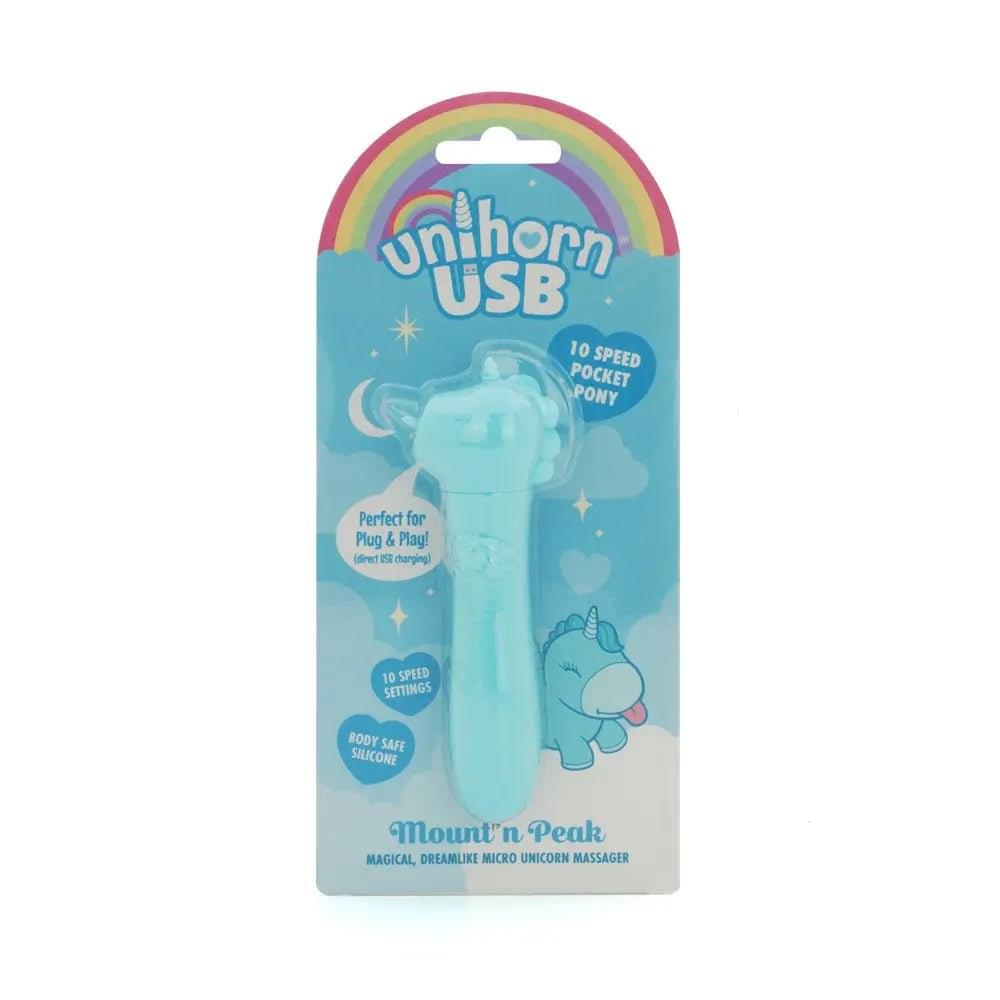 Unihorn - USB Bullet - Mount'n Peak - Teal USB Rechargeable Vibrating Bullet Creative Conceptions Discreet Intimate Essentials.