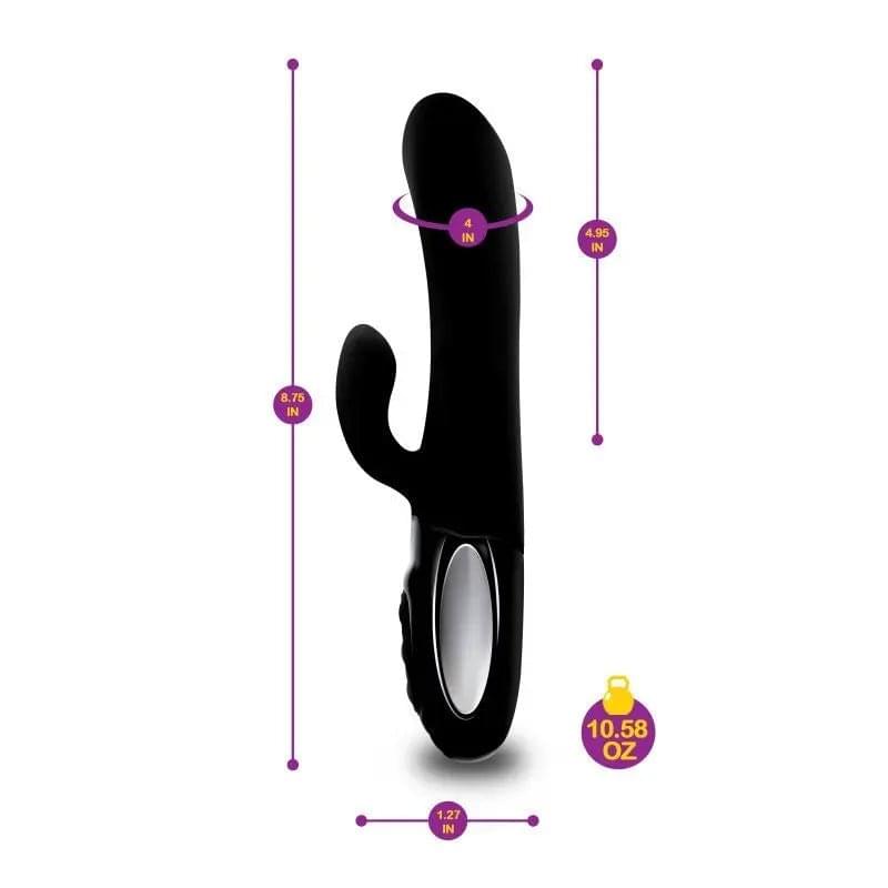 Viben Hypnotic Thrusting Rabbit Vibe w Swinging Clit Stim Black Viben Discreet Intimate Essentials.