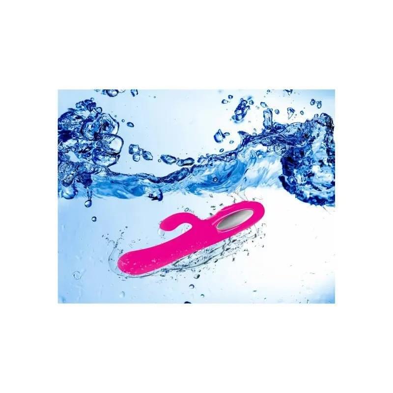 Viben Hypnotic Thrusting Rabbit Vibe w Swinging Clit Stim Hot Pink Viben Discreet Intimate Essentials.
