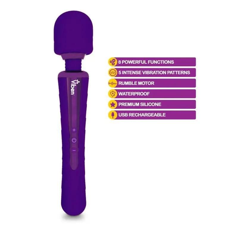 Viben Obsession Rechargeable Wand Massager Violet Viben Discreet Intimate Essentials.