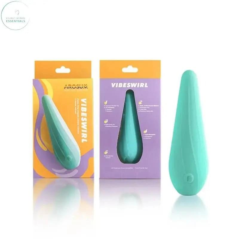VibeSwirl Drip Shape Rechargeable Vibrator Arosum Discreet Intimate Essentials.