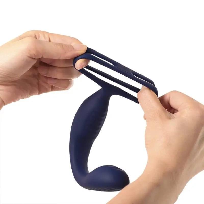 VibraDuo Vibrating Anal Probe and Perineum Stim with Cockring Arosum Discreet Intimate Essentials.