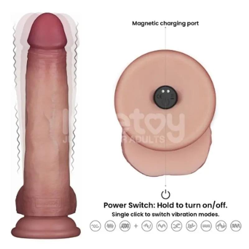 Vibrating Sliding Skin Pro II Silicone Dong 8.5 Lovetoy Discreet Intimate Essentials.
