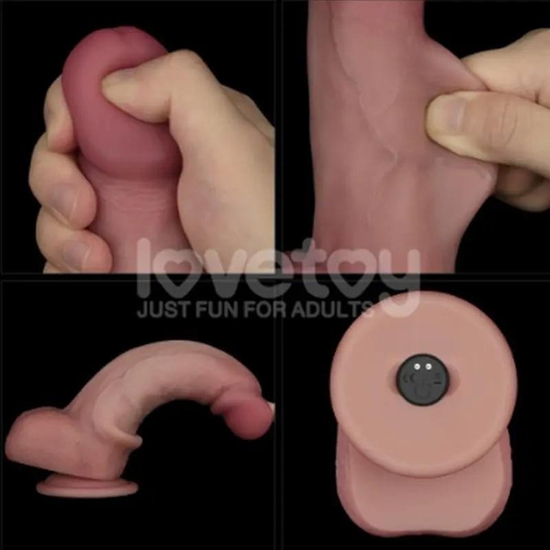 Vibrating Sliding Skin Pro II Silicone Dong 8in Lovetoy Discreet Intimate Essentials.