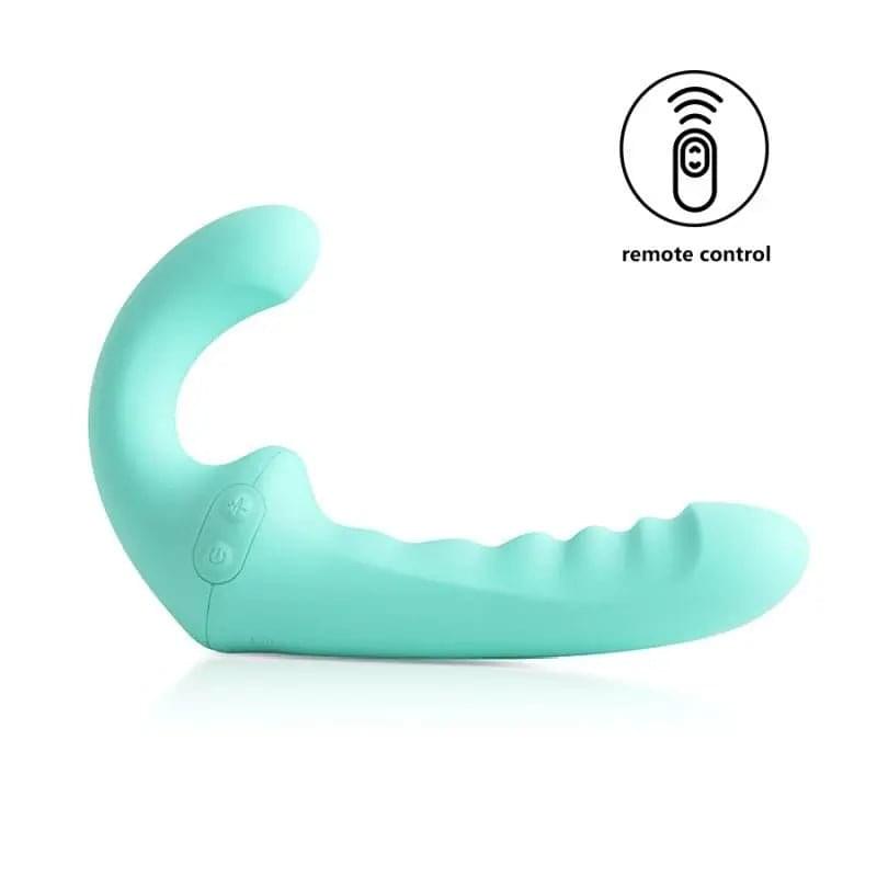 VibraTwin Rechargeable Come Hither Strapless Strap On with Remote Arosum Discreet Intimate Essentials.