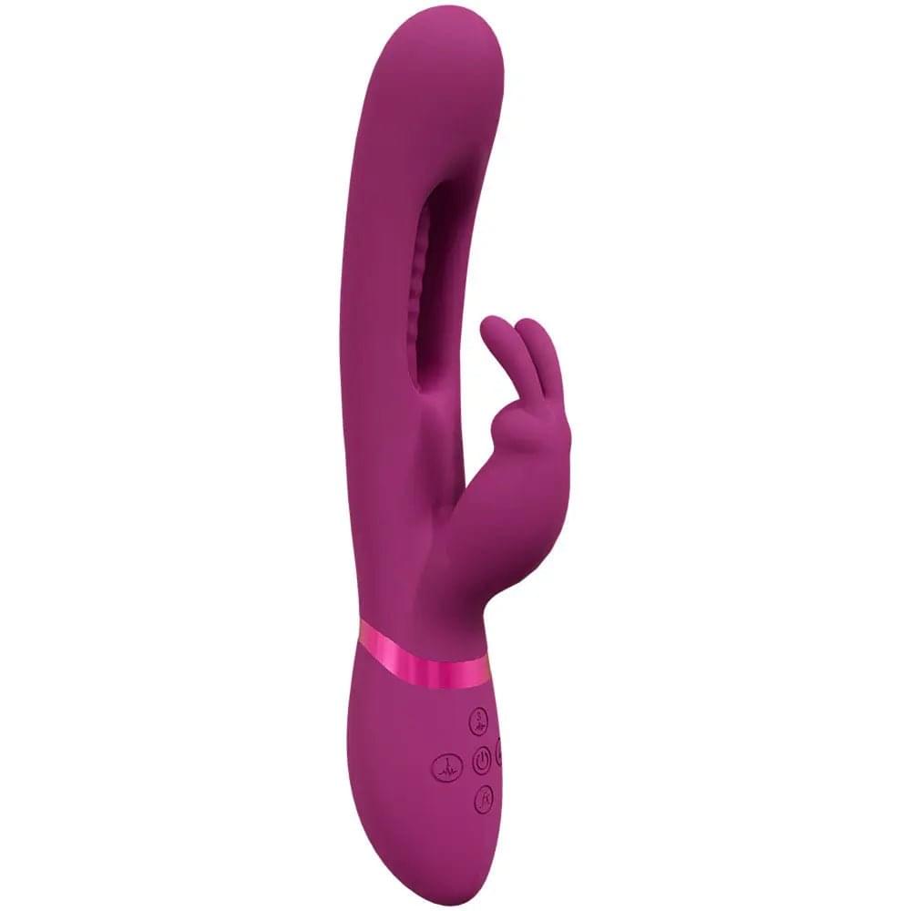VIVE Mika -  -  23.2 cm USB Rechargeable Rabbit Vibrator with Flapping Shaft Shots Toys Discreet Intimate Essentials.
