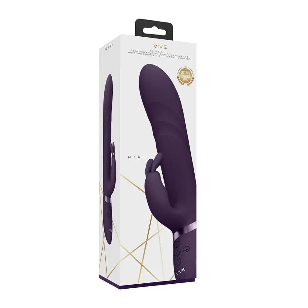 VIVE Nari -  -  24.1 cm USB Rechargeable Rabbit Vibrator Shots Toys Discreet Intimate Essentials.