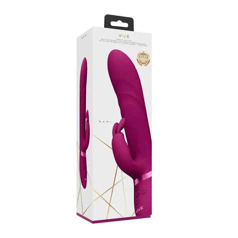 VIVE Nari -  -  24.1 cm USB Rechargeable Rabbit Vibrator Shots Toys Discreet Intimate Essentials.