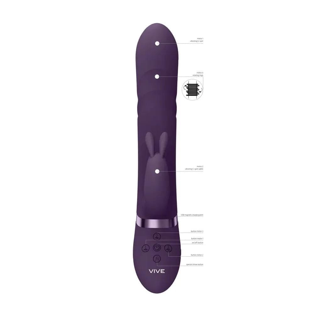 VIVE Nari -  -  24.1 cm USB Rechargeable Rabbit Vibrator Shots Toys Discreet Intimate Essentials.