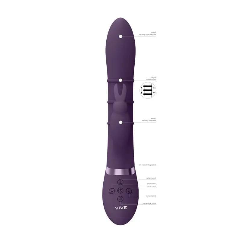 VIVE Sora -  -  24.2 cm USB Rechargeable Rabbit Vibrator Shots Toys Discreet Intimate Essentials.