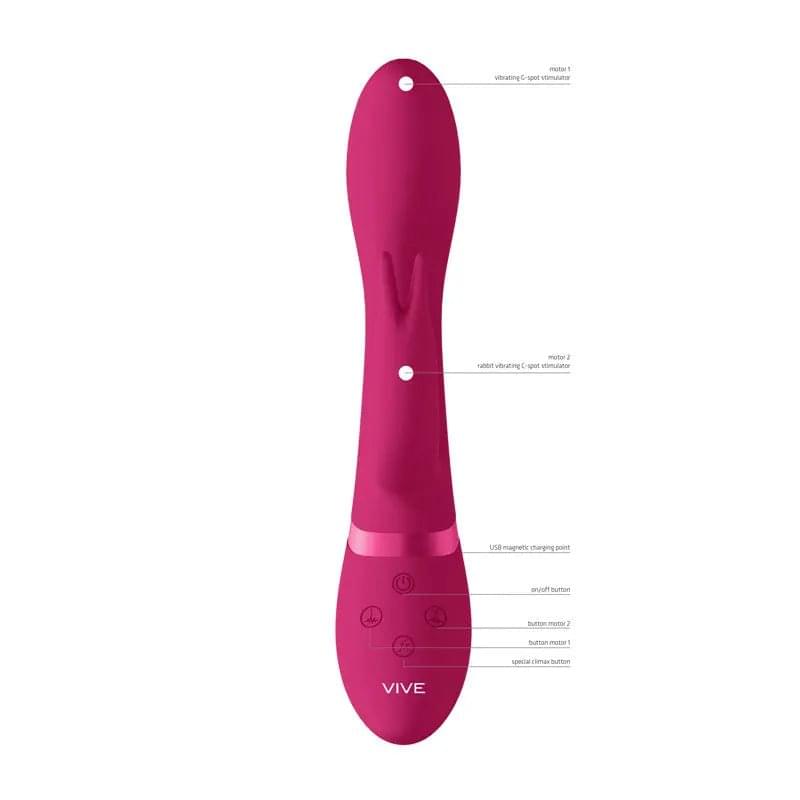 Vive Zosia -  21.3 cm USB Rechargeable Rabbit Vibrator Shots Toys Discreet Intimate Essentials.