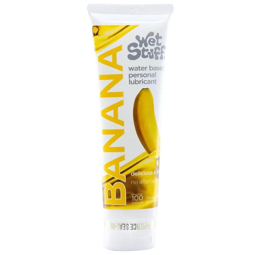 Wet Stuff Banana - 100g Tube - Banana Flavoured Water Based Lubricant - 100 gram Tube Wet Stuff Discreet Intimate Essentials.