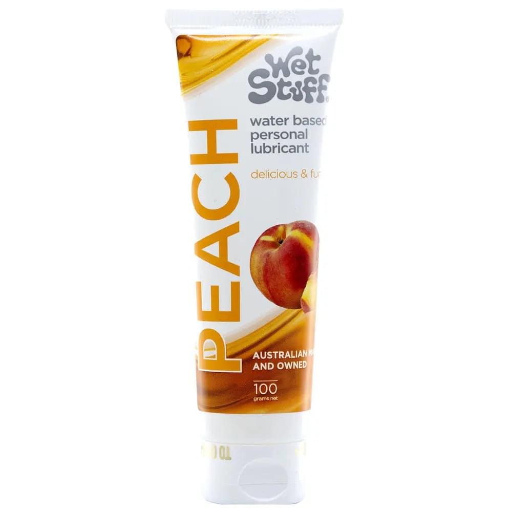 Wet Stuff Peach - 100g Tube - Peach Flavoured Water Based Lubricant - 100 ml Tube Wet Stuff Discreet Intimate Essentials.