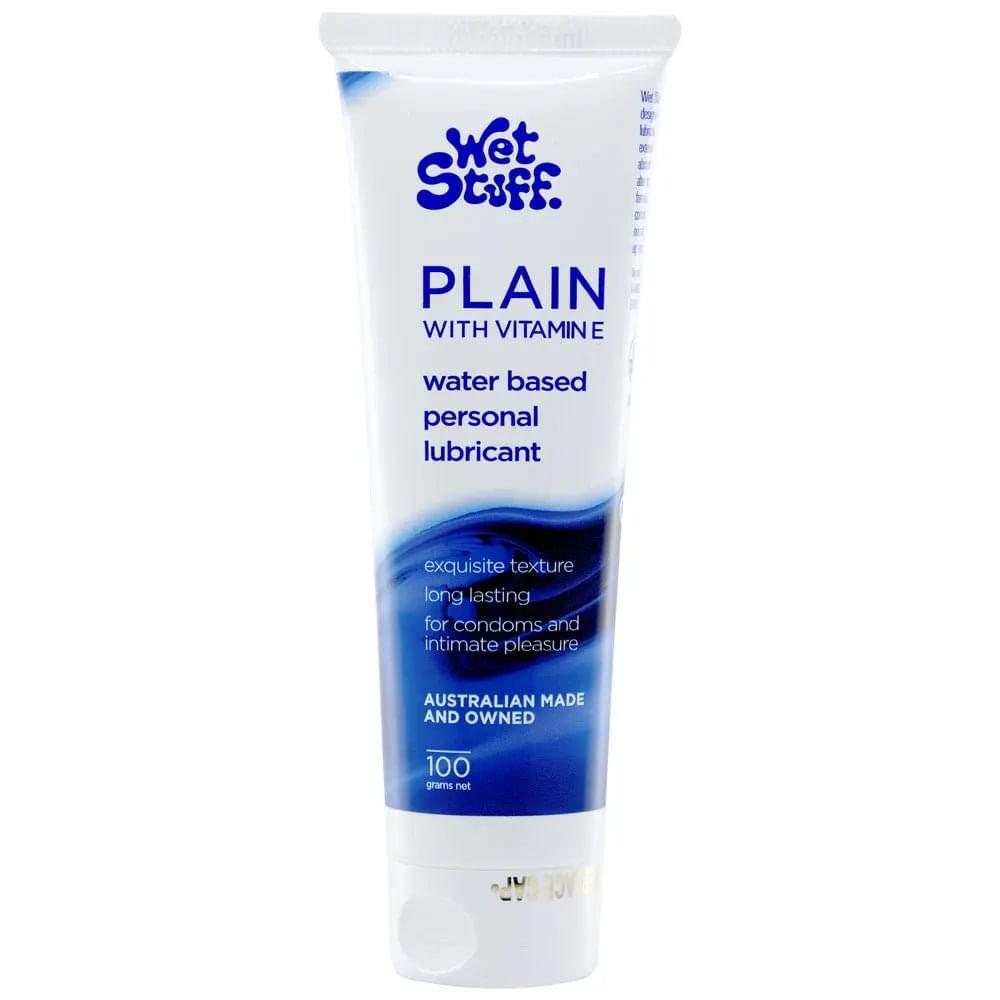 Wet Stuff Plain - 100g Tube - Water Based Lubricant with Vitamin E - 100 gram Tube Wet Stuff Discreet Intimate Essentials.