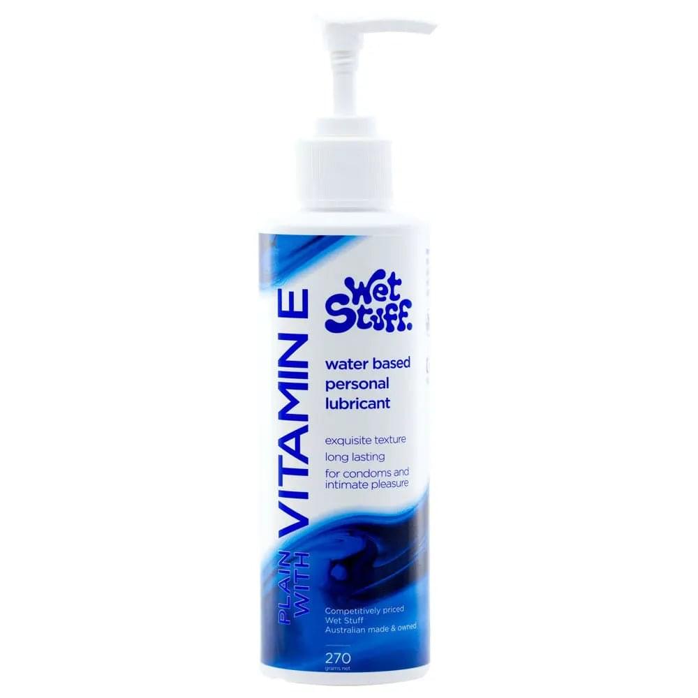 Wet Stuff Plain - 270g Pump - Water Based Lubricant with Vitamin E - 270 gram Pump Bottle Wet Stuff Discreet Intimate Essentials.
