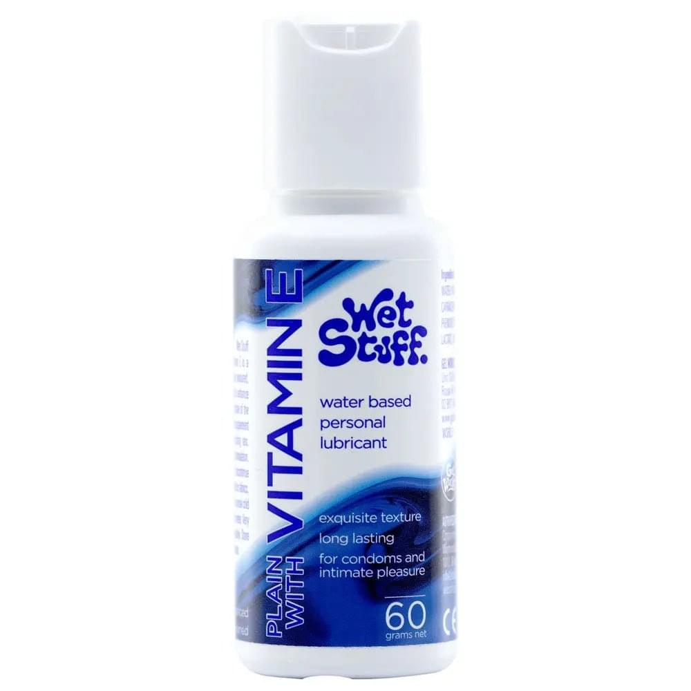 Wet Stuff Plain - 60g Bottle - Water Based Lubricant with Vitamin E - 60 gram Bottle Wet Stuff Discreet Intimate Essentials.