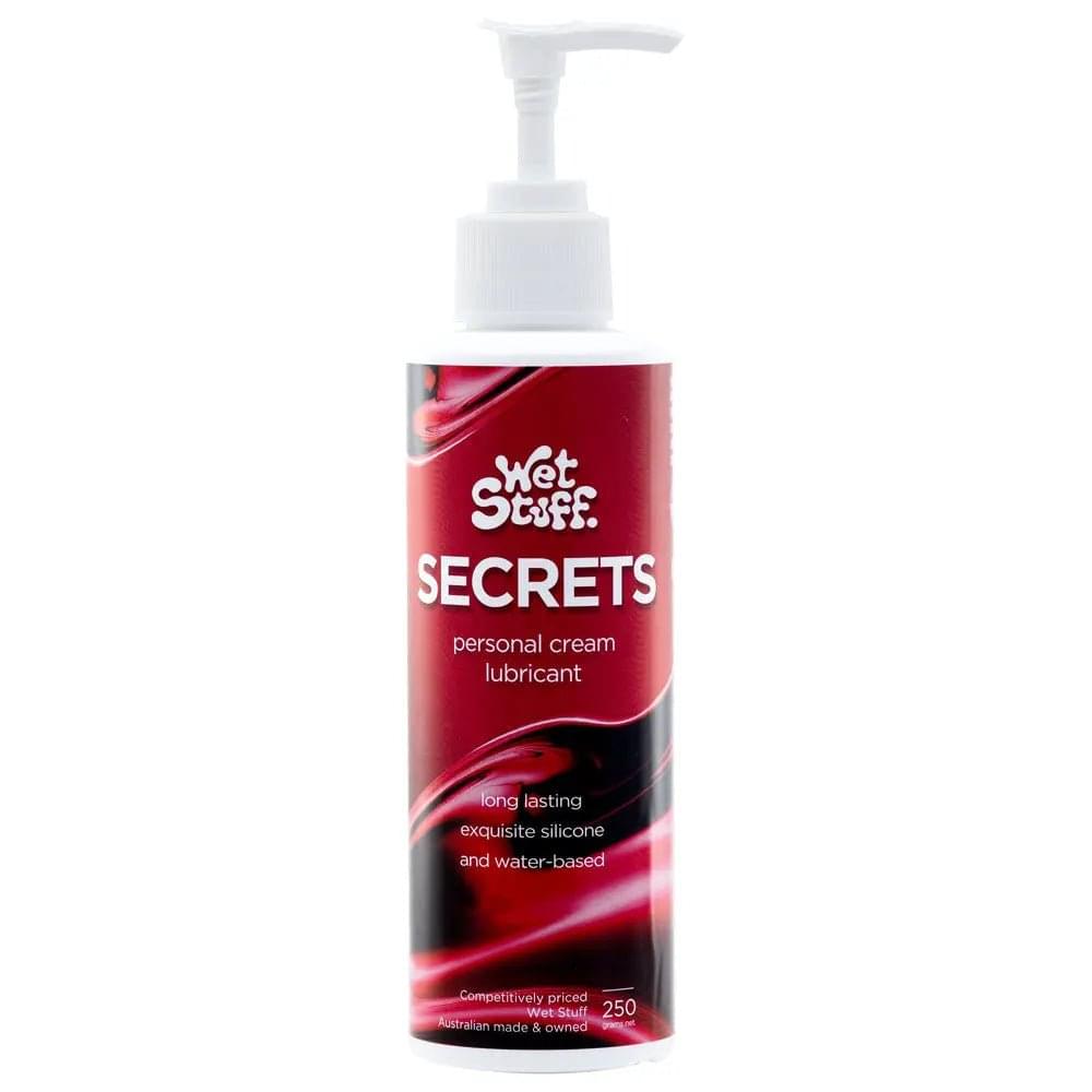 Wet Stuff Secrets - 250g Pump - Hybrid Lubricant - 250 gram Pump Bottle Wet Stuff Discreet Intimate Essentials.