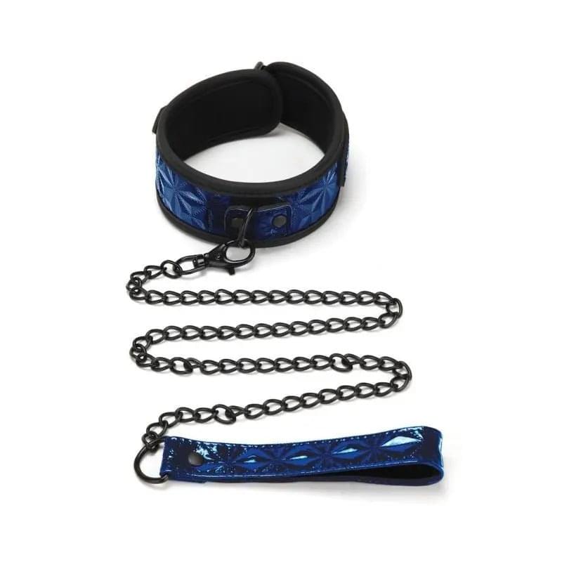 Whip Smart Diamond Collar and Leash Blue Whipsmart Discreet Intimate Essentials.