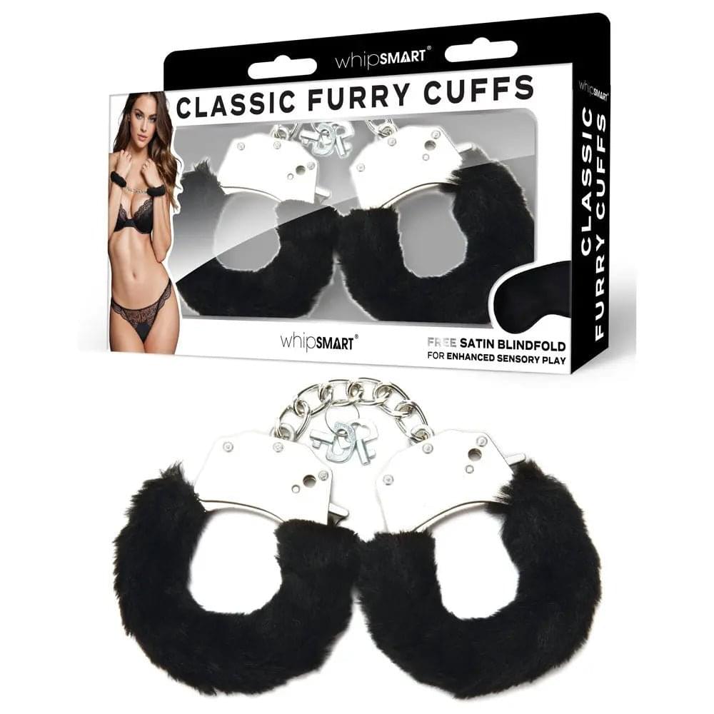 WhipSmart Classic Furry Cuffs -  -  Furry Restraints with Bonus Eye Mask WhipSmart Discreet Intimate Essentials.