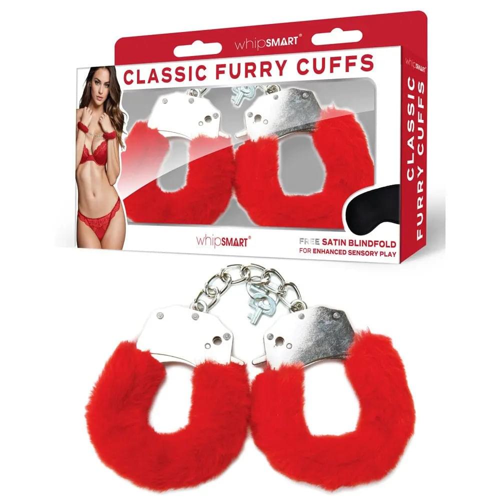 WhipSmart Classic Furry Cuffs -  -  Furry Restraints with Bonus Eye Mask WhipSmart Discreet Intimate Essentials.