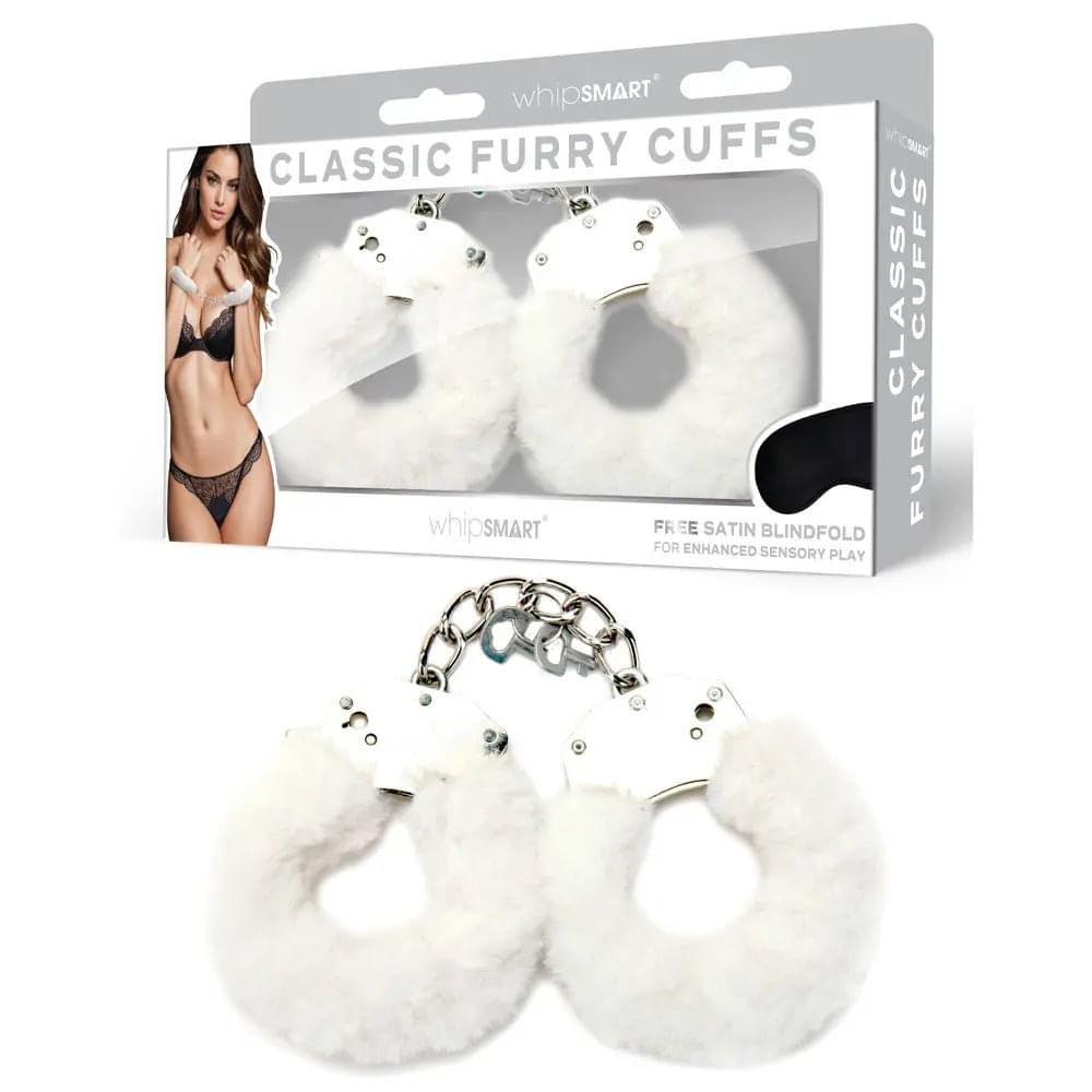 WhipSmart Classic Furry Cuffs -  -  Furry Restraints with Bonus Eye Mask WhipSmart Discreet Intimate Essentials.