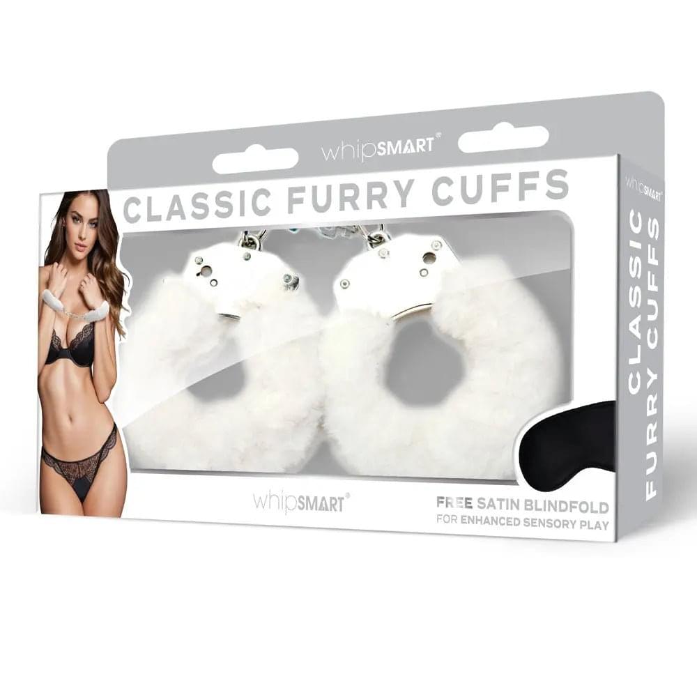WhipSmart Classic Furry Cuffs -  -  Furry Restraints with Bonus Eye Mask WhipSmart Discreet Intimate Essentials.