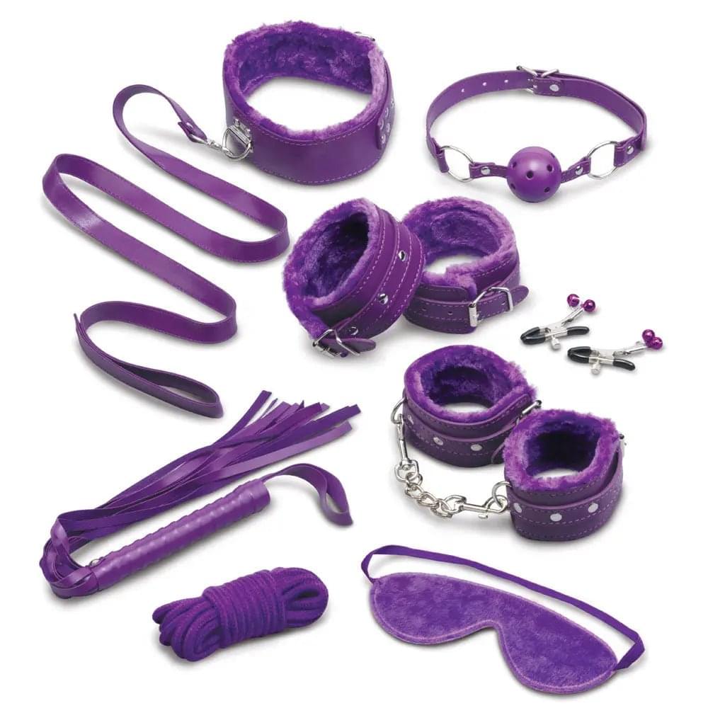 WhipSmart Fuzzy Everything You Need Bondage Kit -  Bondage Kit - 12 Piece Set WhipSmart Discreet Intimate Essentials.