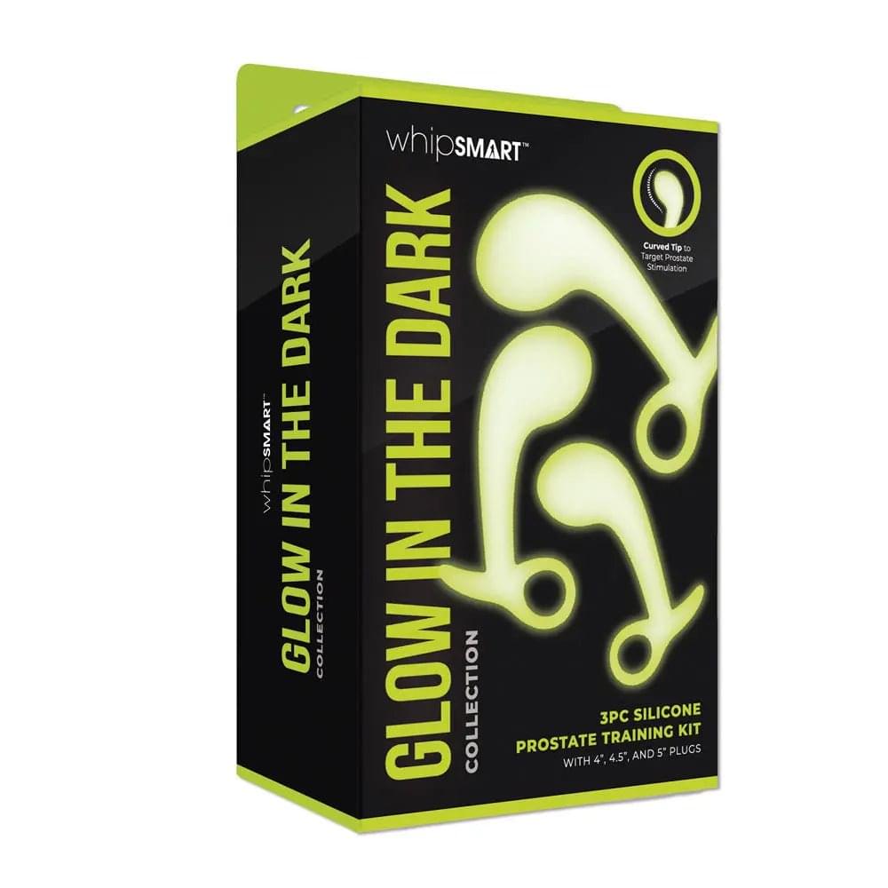 WhipSmart Glow In The Dark 3pc Prostate Training Kit - Glow In Dark Prostate Massagers - Set of 3 Sizes WhipSmart Discreet Intimate Essentials.
