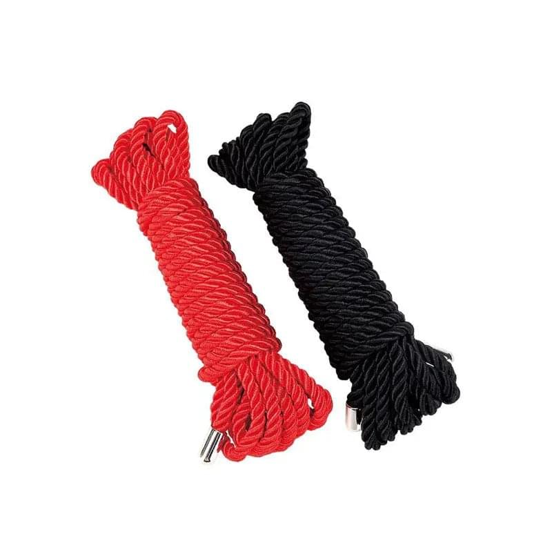 WhipSmart Heartbreaker 2 Pack Satin BDSM Rope - Black & Red Ropes - Set of 2 WhipSmart Discreet Intimate Essentials.