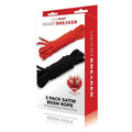 WhipSmart Heartbreaker 2 Pack Satin BDSM Rope - Black & Red Ropes - Set of 2 WhipSmart Discreet Intimate Essentials.