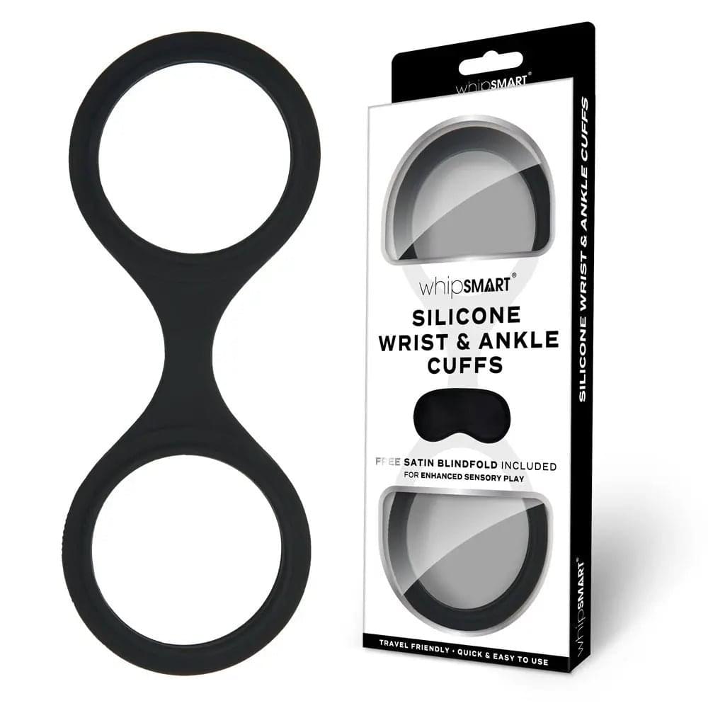 WhipSmart Silicone Wrist & Ankle Cuffs -  -  Restraints with Bonus Eye Mask WhipSmart Discreet Intimate Essentials.